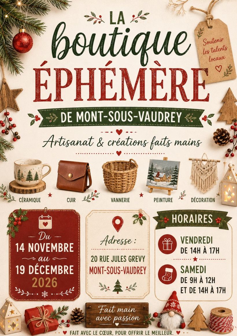 Boutique éphémère artisans locaux