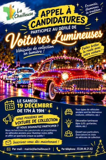 défilé de voitures lumineuses
