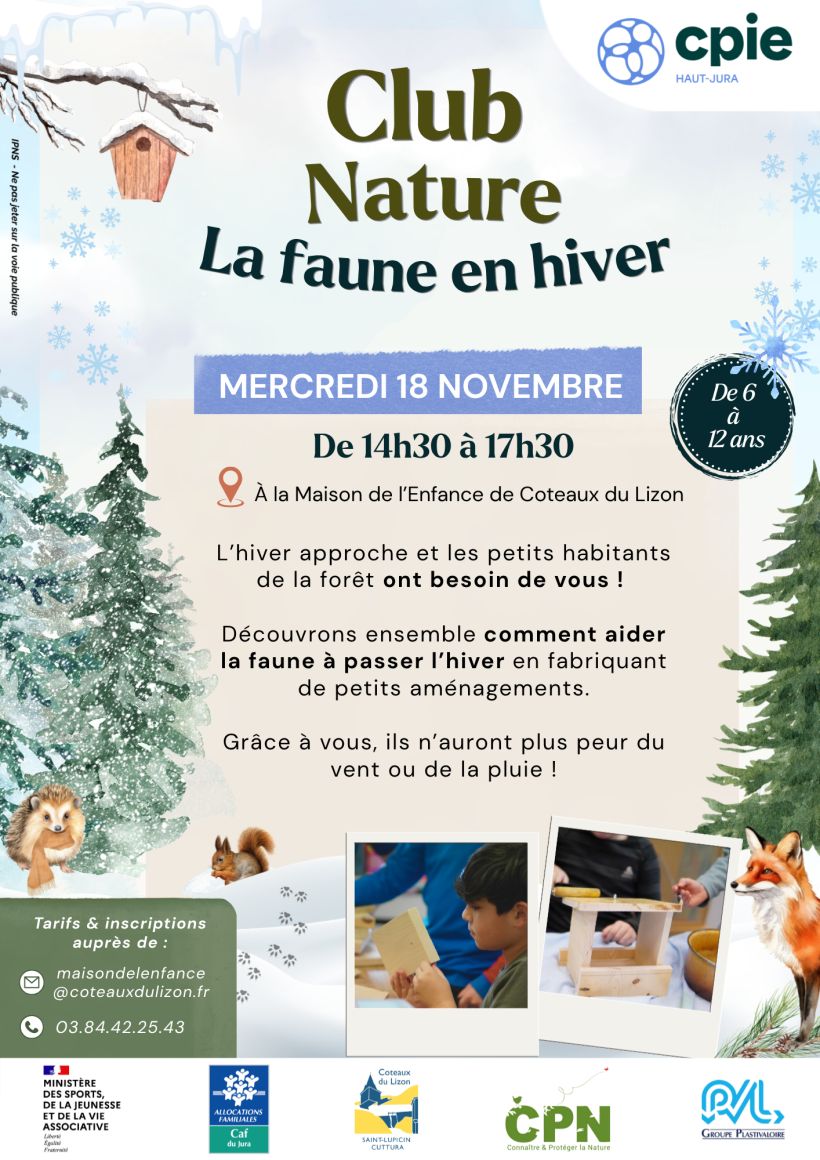 Atelier découverte de la faune en hiver