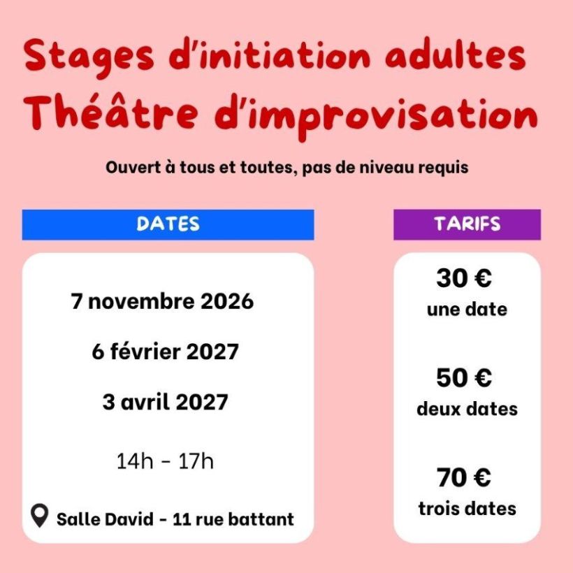 initiation au théâtre d'improvisation pour adultes